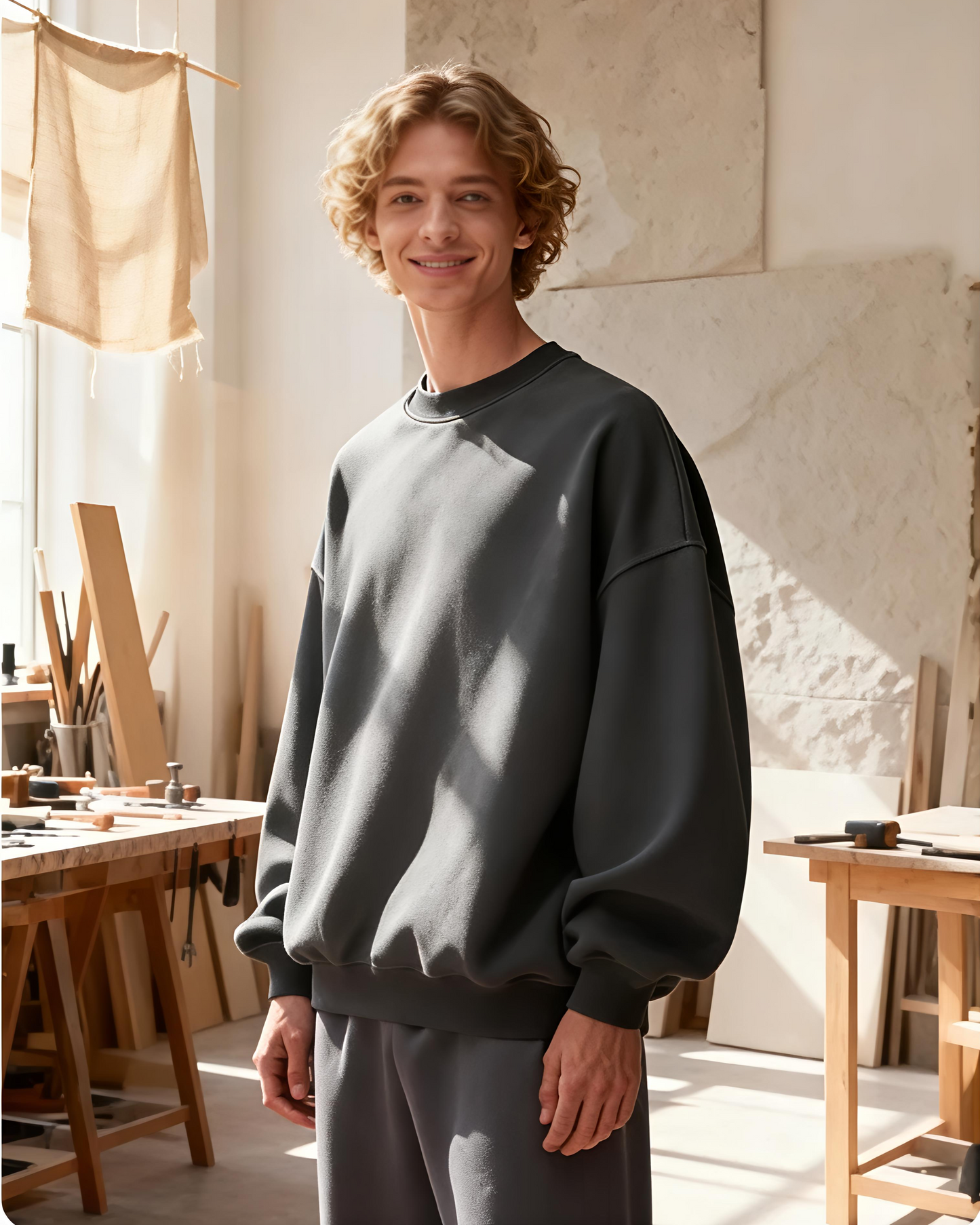 Essential Crewneck Sweatshirt Midweight · Box Fit · Everyday Comfort
