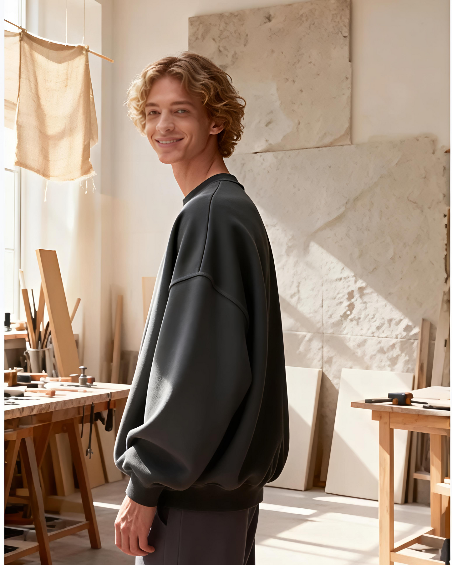 Essential Crewneck Sweatshirt Midweight · Box Fit · Everyday Comfort