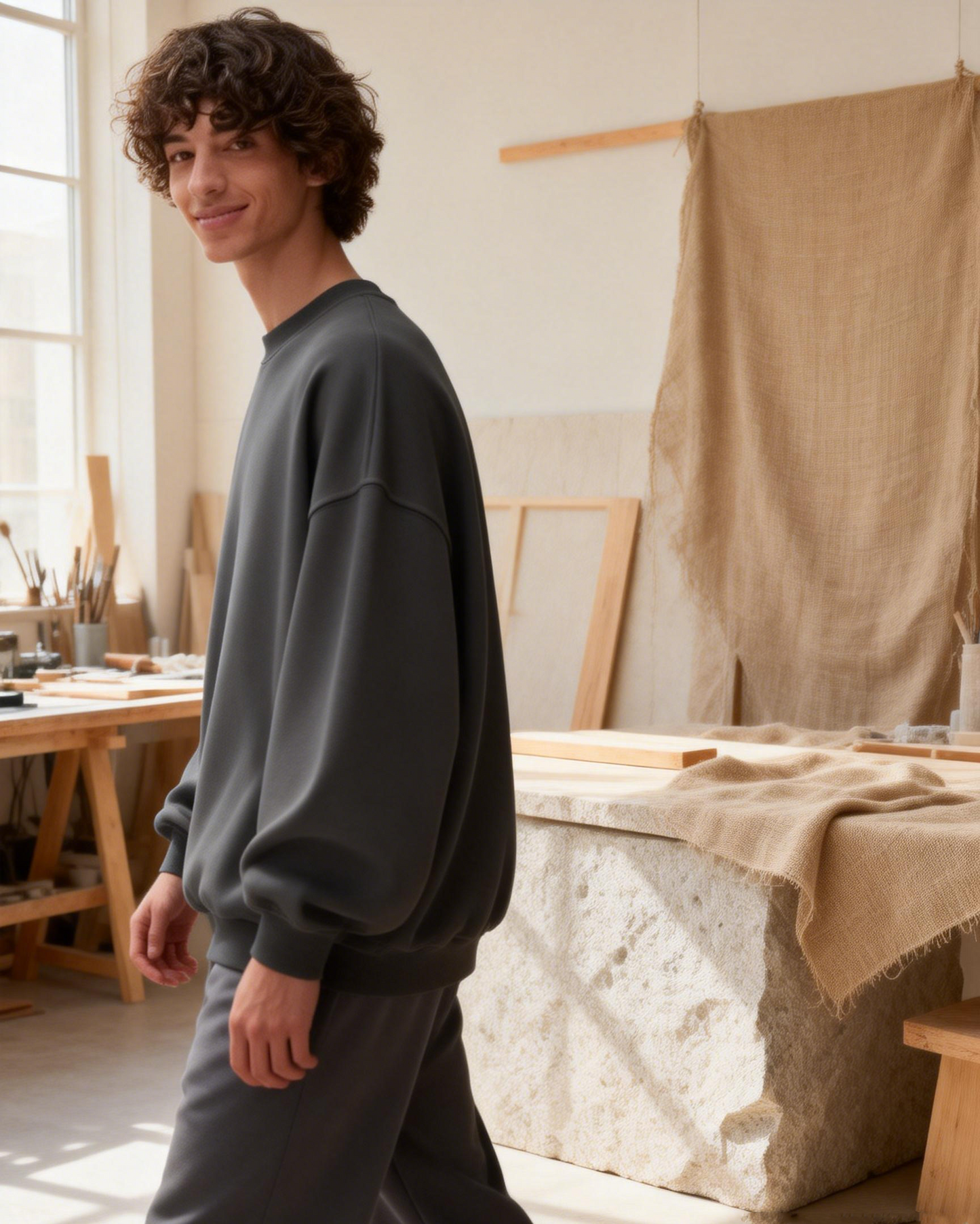 Essential Crewneck Sweatshirt Midweight · Box Fit · Everyday Comfort